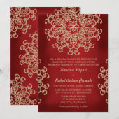 INDISCHE TROUWKAART IN ROOD EN GOUD KAART (Voorkant / Achterkant)