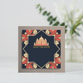 Indische trouwkaart 'save the date' uitnodiging (Staand voorkant)