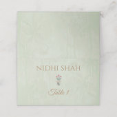 Indische Trouwplaats kaarten Modern Pichwai thema Plaatskaartje (Buitenkant ongevouwen)