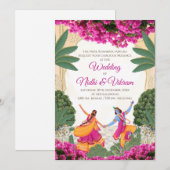 Indische trouwuitnodigingen en hindoe-trouwkaarten kaart (Voorkant / Achterkant)