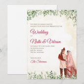 Indische trouwuitnodigingen en hindoe-trouwkaarten kaart (Voorkant / Achterkant)