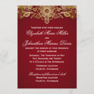 Indische uitnodiging, kies je kleur! kaart