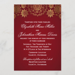 Indische uitnodiging, kies je kleur! kaart