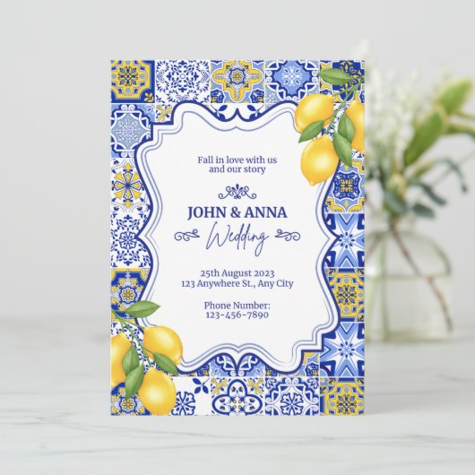 Indische uitnodiging voor een bruiloft (Staand voorkant)