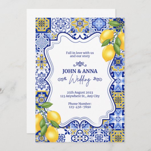 Indische uitnodiging voor een bruiloft (Voorkant / Achterkant)