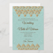 Indische uitnodigingen & hindoeistische trouwuitno (Voorkant / Achterkant)