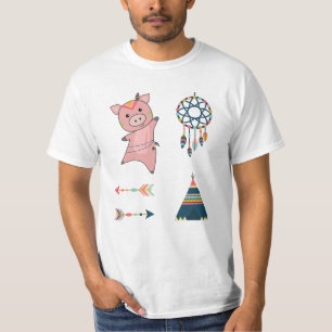 Indische Varkensspijn Sticker Set Tipi T-shirt
