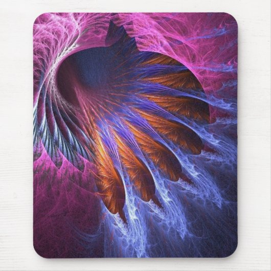 Indische veren Fractal Mousepad Muismat (Voorkant)