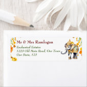 Indische versierde olifant etiket (Insitu)