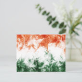 Indische vlag Abstract Saffron Green Briefkaart (Staand voorkant)