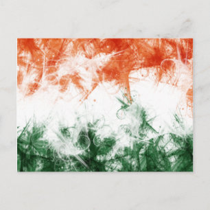 Indische vlag Abstract Saffron Green Briefkaart