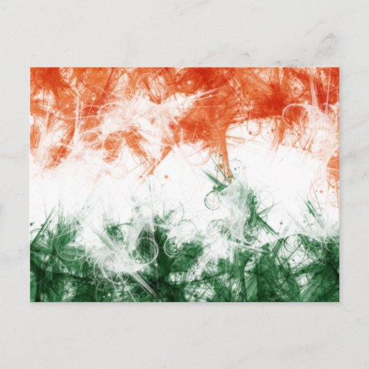 Indische vlag Abstract Saffron Green Briefkaart (Voorkant)