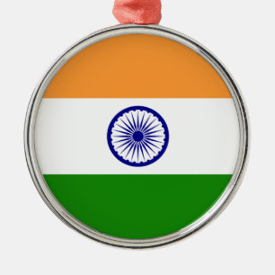 Indische vlag - Afbeelding van hoge kwaliteit Metalen Ornament