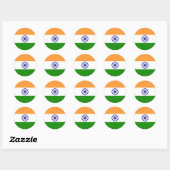 Indische vlag - Afbeelding van hoge kwaliteit Ronde Sticker (Vel)