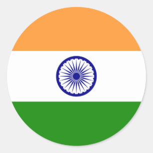 Indische vlag - Afbeelding van hoge kwaliteit Ronde Sticker