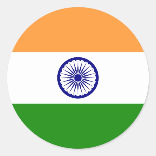 Indische vlag - Afbeelding van hoge kwaliteit Ronde Sticker (Voorkant)