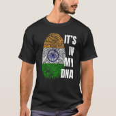 Indische vlag Dna Fingerprint India T-shirt (Voorkant)