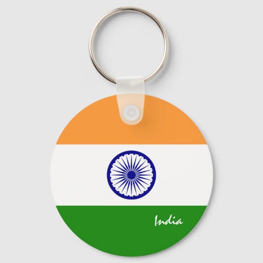 Indische vlag en feestdag, patriotten/sport sleutelhanger (Voorkant)