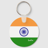 Indische vlag en feestdag, patriotten/sport sleutelhanger (Achterkant)