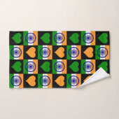 Indische vlag en Heart Pattern Fun Indian Pride Handdoek (Handdoek)