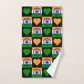 Indische vlag en Heart Pattern Fun Indian Pride Handdoek (Handdoek)