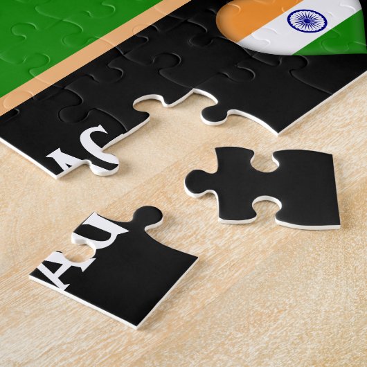 Indische vlag en Indiaas land/India Legpuzzel (Zijkant)