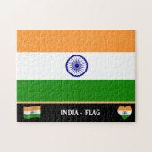 Indische vlag en Indiaas land/India Legpuzzel (Horizontaal)