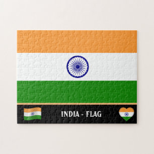 Indische vlag en Indiaas land/India Legpuzzel