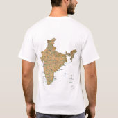 Indische vlag en kaart T-shirt (Achterkant)