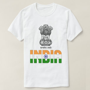 Indische vlag en wapenschild t-shirt
