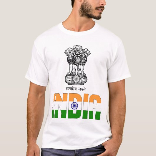 Indische vlag en wapenschild t-shirt (Voorkant)