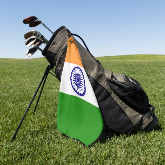 Indische vlag golfhanddoek (Groen)