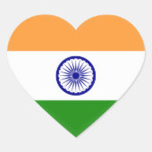Indische vlag hart sticker (Voorkant)