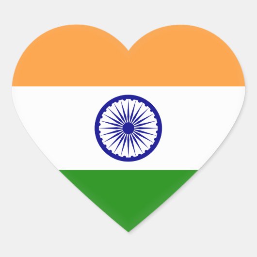 Indische vlag hart sticker (Voorkant)