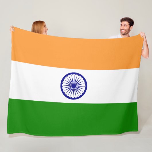Indische vlag (India) (Zuid-Aziatisch land) (Bhara Fleece Deken (In situ)