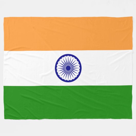 Indische vlag (India) (Zuid-Aziatisch land) (Bhara Fleece Deken (Voorkant (Horizontaal))