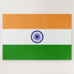 Indische vlag (India) (Zuid-Aziatisch land) (Bhara Legpuzzel<br><div class="desc">Dit ontwerp is voorzien van de nationale vlag van India (officieel bekend als de Republiek India), een land in Zuid-Azië. India is de dichtstbevolkte democratie ter wereld. India deelt de landgrenzen met Pakistan in het westen; China, Nepal en Bhutan in het noorden; en Bangladesh en Myanmar in het oosten. In...</div>