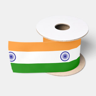 Indische vlag (India) (Zuid-Aziatisch land) (Bhara Satijnen Lint