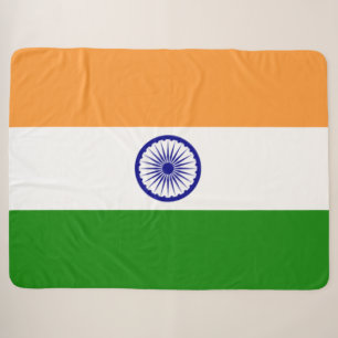 Indische vlag (India) (Zuid-Aziatisch land) (Bhara Sherpa Deken