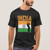 Indische vlag — Indiase cricketspeler — Afbeelding T-shirt (Voorkant)