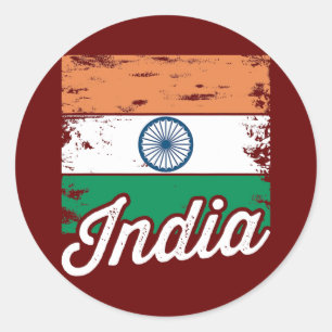 Indische vlag  Indische vlag Amerikaans Ronde Sticker