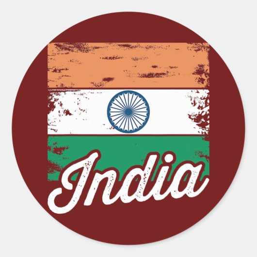 Indische vlag  Indische vlag Amerikaans Ronde Sticker (Voorkant)