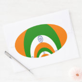 Indische Vlag Kaleidoscoop: Eindeloze Eenheid & Pa Ovale Sticker (Envelop)