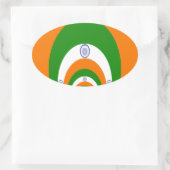 Indische Vlag Kaleidoscoop: Eindeloze Eenheid & Pa Ovale Sticker (Tas)