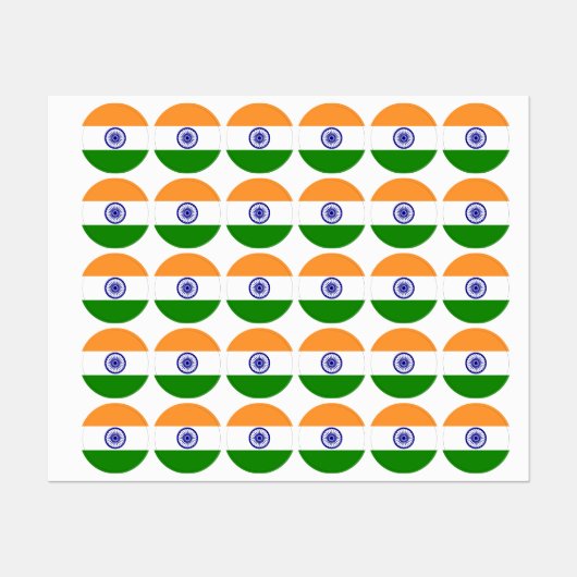 Indische vlag labels (Vel)