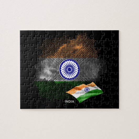 Indische vlag legpuzzel (Horizontaal)