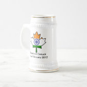 Indische Vlag Maple Leaf Stein Bierpul (Voorkant links)