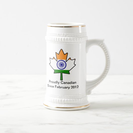 Indische Vlag Maple Leaf Stein Bierpul (Rechts)