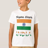 Indische vlag met Jouw naam T-shirt (Voorkant)