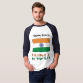 Indische vlag met Jouw naam T-shirt (Voorkant volledig)